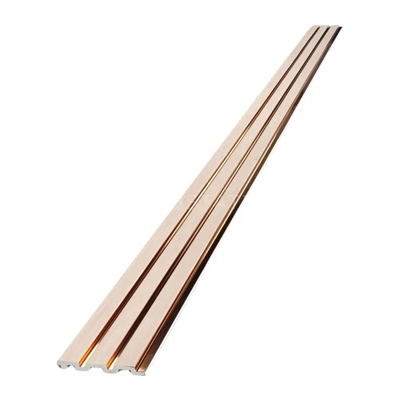 Lux Rose-Gold-Accent WPC Fluted Panel