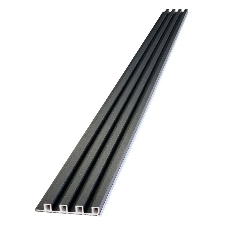 Textured Black WPC Fluted Panel